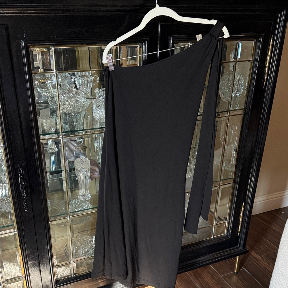 Banana Republic Black Asymmetrical off the shoulder Dress